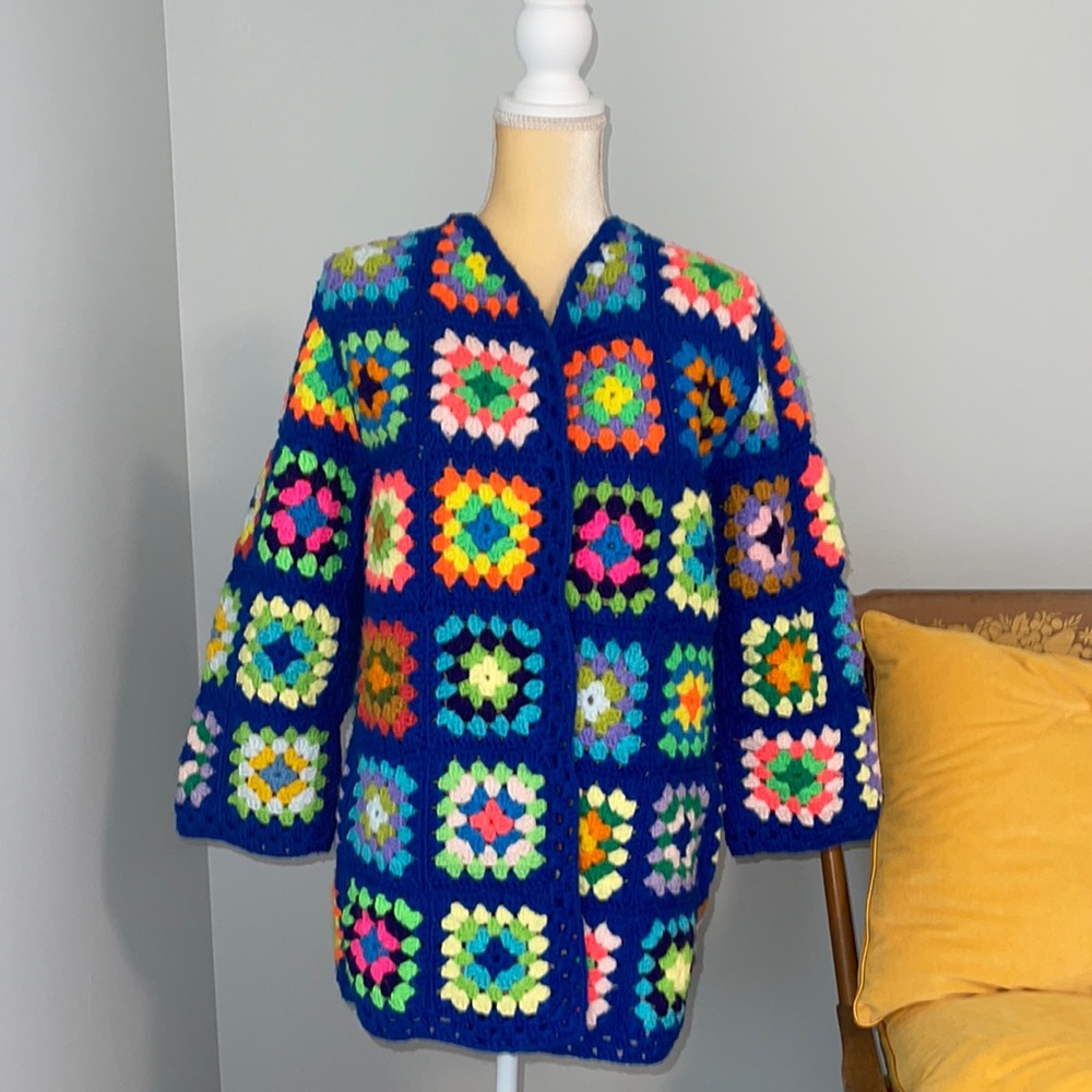 Rare Crochet cardigan handmade vintage FreePeople